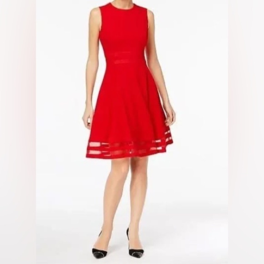 Calvin Klein Vibrant Red Midi Dress